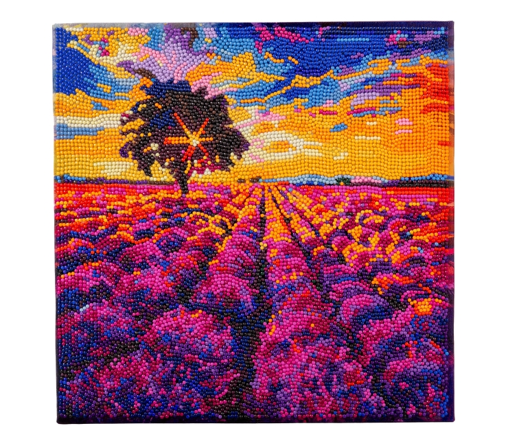 Craft Buddy CAK-A203M Framed Crystal Art Kit Holzrahmen Lavender Field