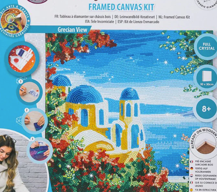 Craft Buddy CAK-A198M Framed Crystal Art Kit Holzrahmen Grecian View