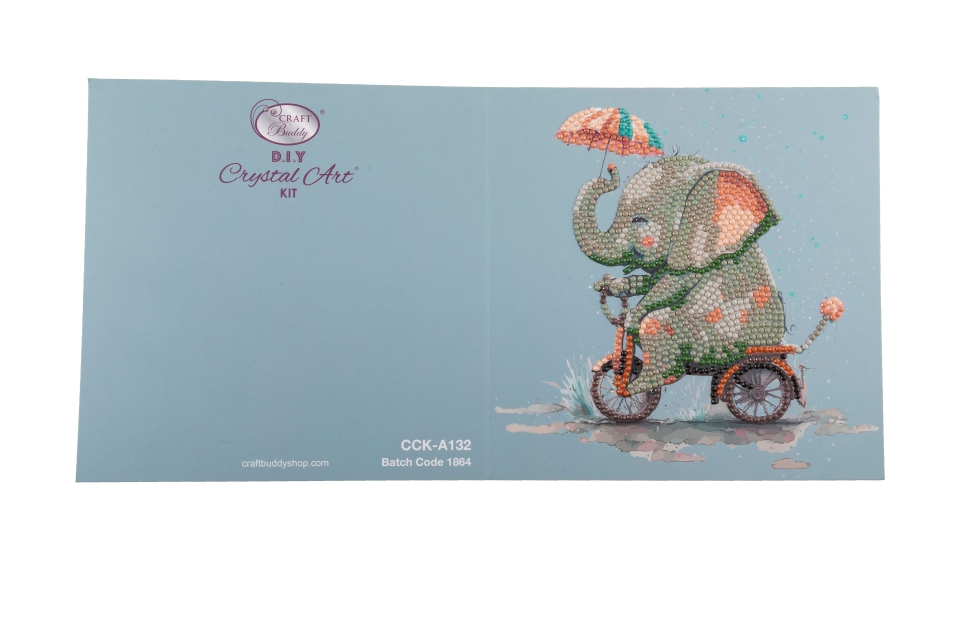 Craft Buddy CCK-A132 Crystal Card Kit 18 x 18 cm Elephant