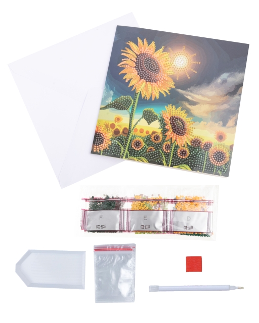 Craft Buddy CCK-A125 Crystal Card Kit 18 x 18 cm Soulful Sunflower