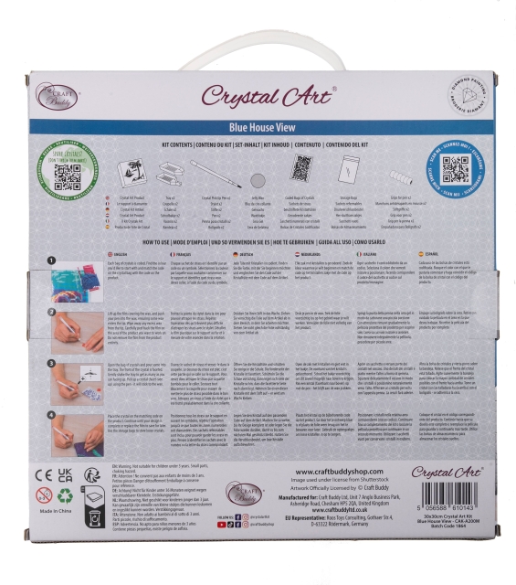 Craft Buddy CAK-A200M 30 x 30 cm Crystal Art Kit Holzrahmen Blue House View