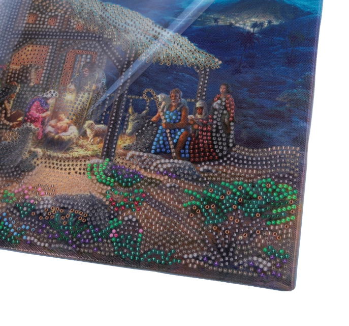 Craft Buddy CAK-TK021M 30 x 30 cm Crystal Art Kit Holzrahmen Nativity Scene