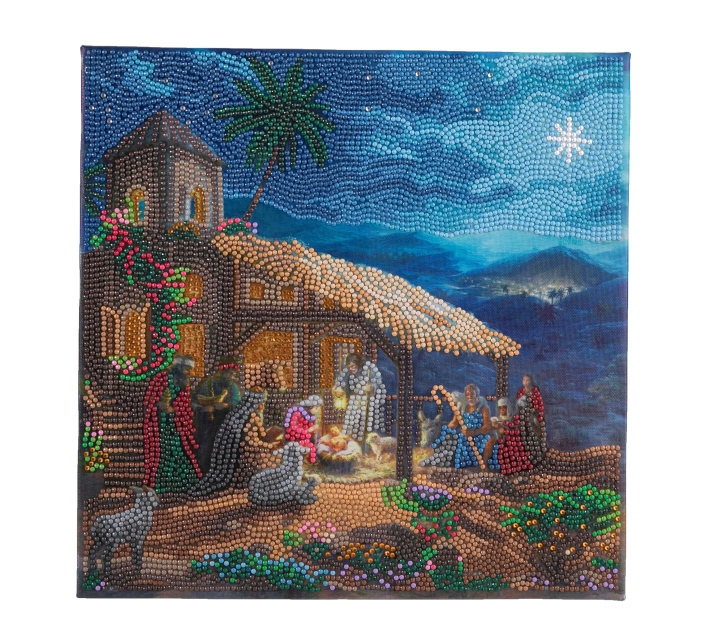 Craft Buddy CAK-TK021M 30 x 30 cm Crystal Art Kit Holzrahmen Nativity Scene