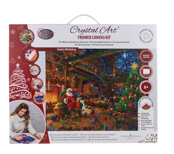Craft Buddy CAK-TK030L Crystal Art Framed Querformat 40 x 50 cm Santa's Workshop