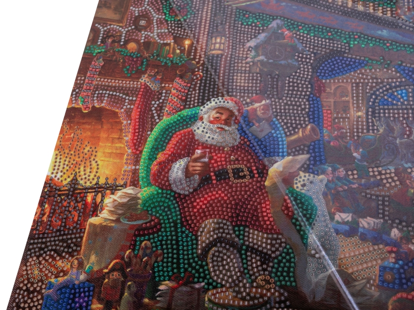 Craft Buddy CAK-TK030L Crystal Art Framed Querformat 40 x 50 cm Santa's Workshop