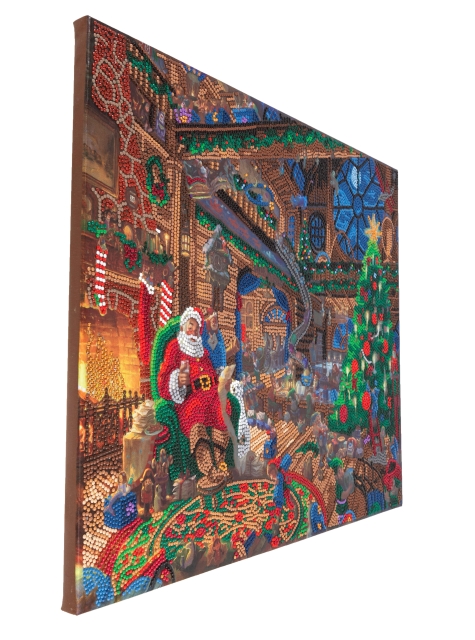 Craft Buddy CAK-TK030L Crystal Art Framed Querformat 40 x 50 cm Santa's Workshop