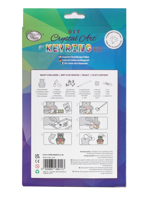 Craft Buddy CAKC-A2 Crystal Art Keyring Kit Perfect Pets