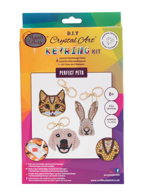 Craft Buddy CAKC-A2 Crystal Art Keyring Kit Perfect Pets