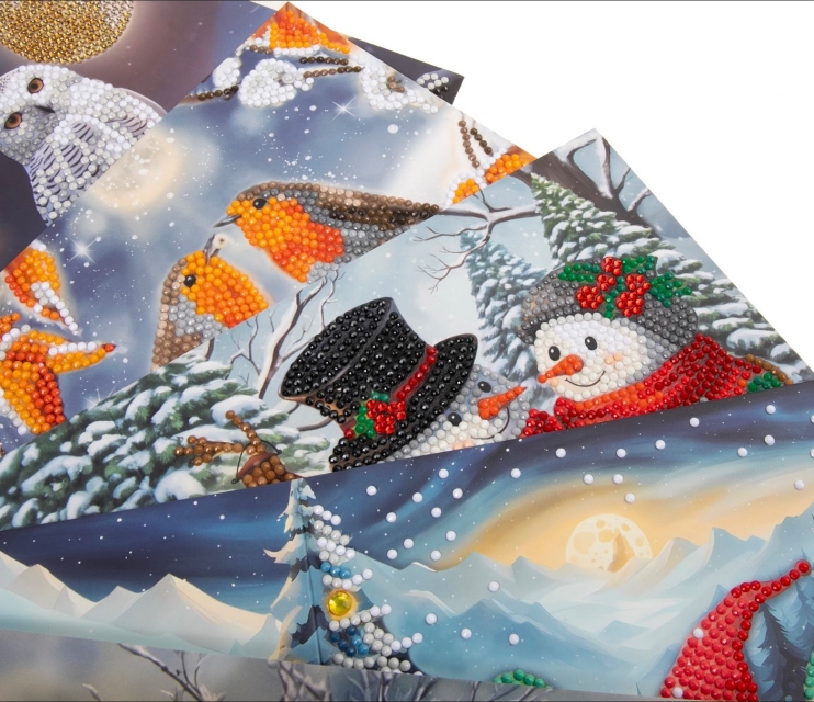 Craft Buddy CCK-XMAS2024SET Crystal Art Card Set of 8 Cards 18 x 18 cm The Magic of Christmas