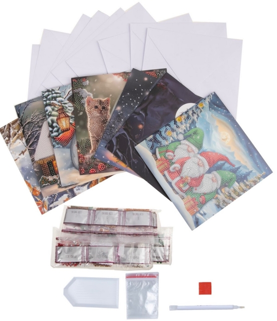 Craft Buddy CCK-XMAS2024SET Crystal Art Card Set of 8 Cards 18 x 18 cm The Magic of Christmas