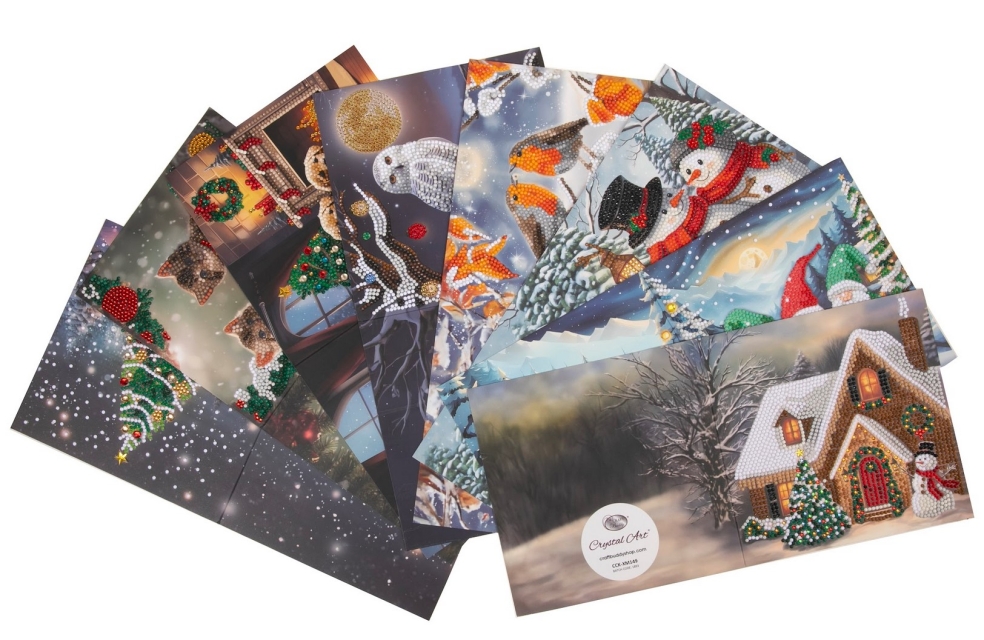 Craft Buddy CCK-XMAS2024SET Crystal Art Card Set of 8 Cards 18 x 18 cm The Magic of Christmas
