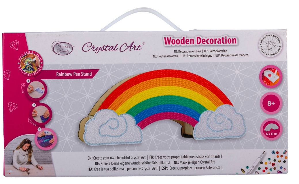 Craft Buddy CA-MDF-040 Crystal Art Rainbow Pen Stand Regenbogen