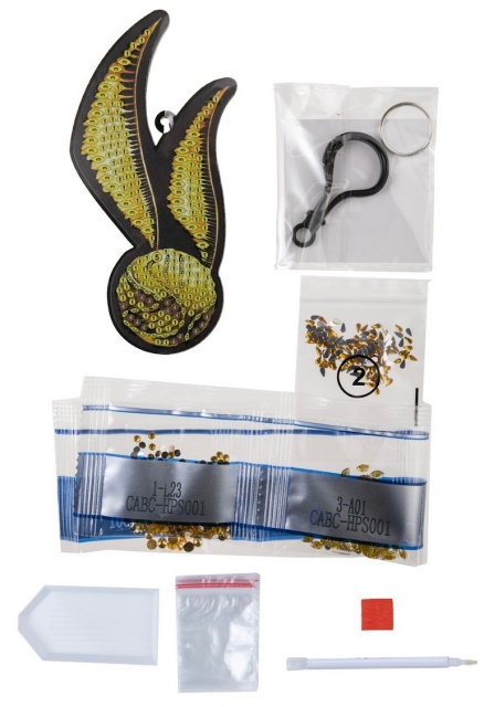 Craft Buddy CABC-HPS001 Crystal Art Backpack Charm Kit Golden Snitch