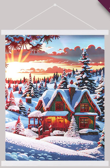 Craft Buddy CAS-053L Crystal Art 40 x 50 cm Scroll Kit Winter Sunset