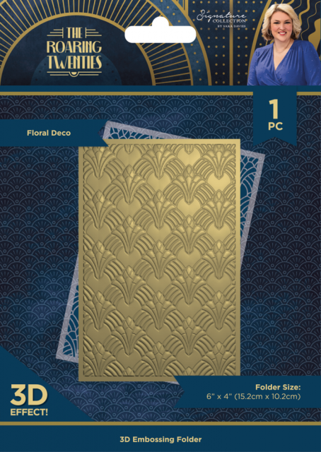 Crafter's Companion The Roaring Twenties 3D Embossing Folder Floral Deco