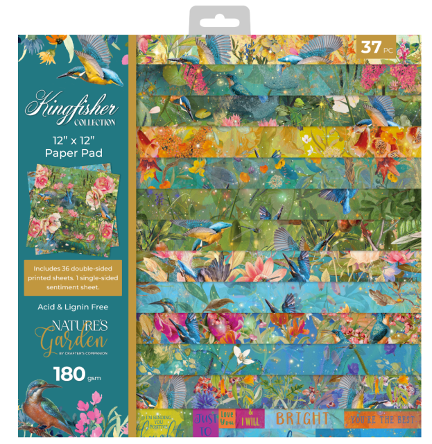 Crafter's Companion Kingfisher Collection 12 x 12 Inch Paper Pad