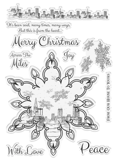 Crafter's Companion In The Frame Snowflake Stories Stamp Falling Snow