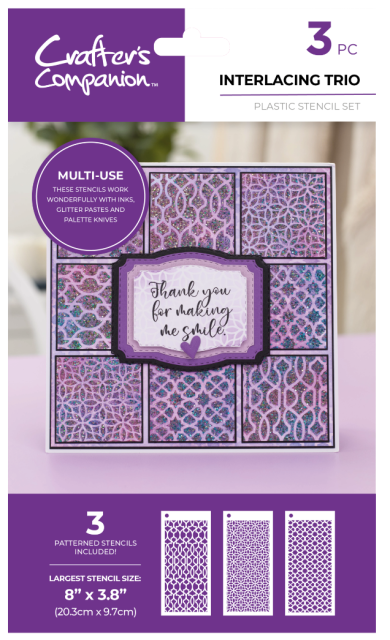 Crafter's Companion Interlacing Trio Multi-Use Patterned Stencils