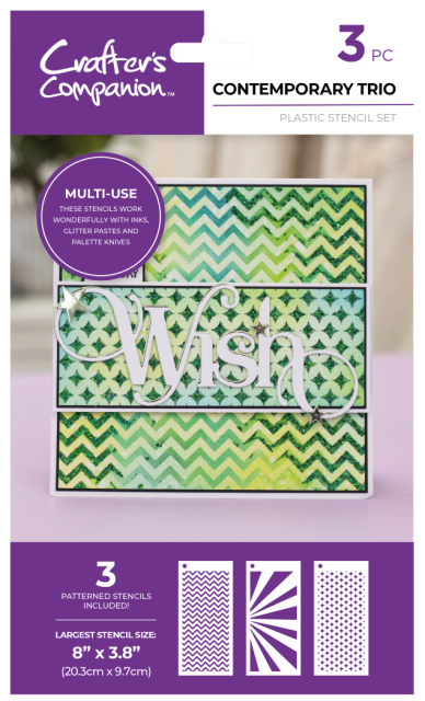 Crafter's Companion Contemporary Trio Multi-Use Patterned Stencils