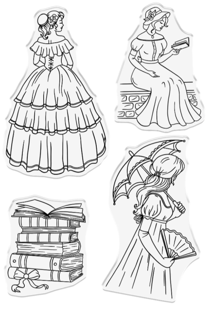 Crafter's Companion Age of Elegance Clear Stamps Transparente Stempel Elegant Ladies