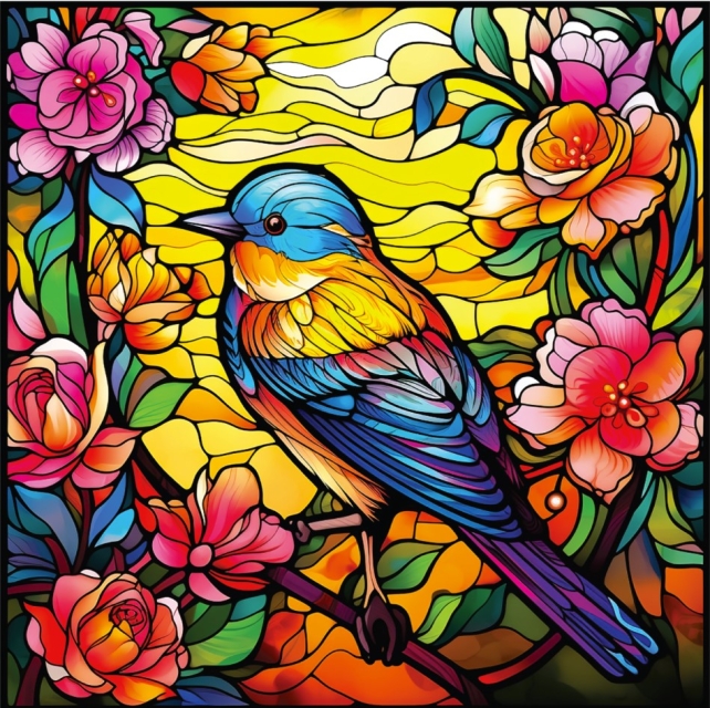 Crafter's Companion Printed Acetate Effect Squares Stained Glass Windows