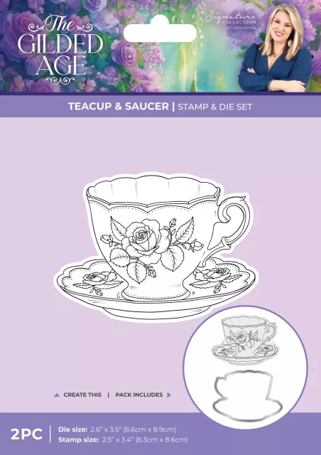 Crafter's Companion The Gilded Age Stamp & Die Teacup & Saucer