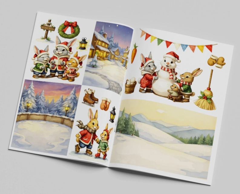 Creatief Art Snowy Bunnies Book Creative CutOuts