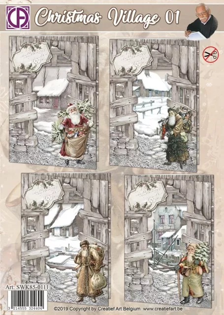 Creatief Art Card Kit Christmas Village 01