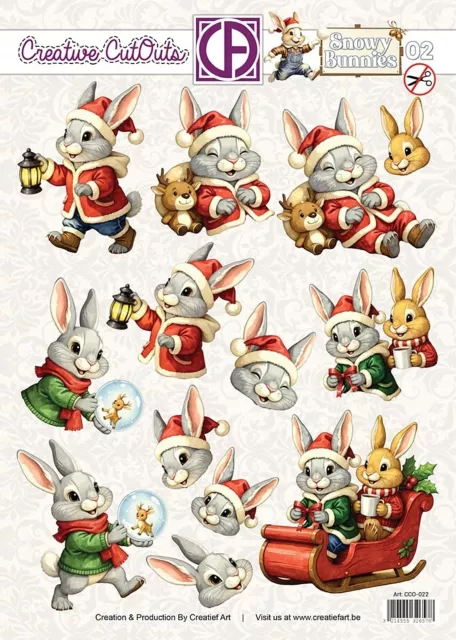 Creatief Art Snowy Bunnies 02 Creative Cut Outs