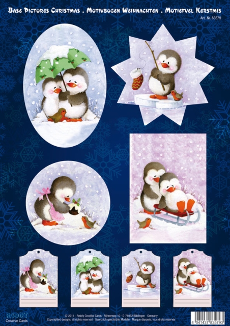 Reddy Cards 3 D Stanzbogenset "Pinguine"
