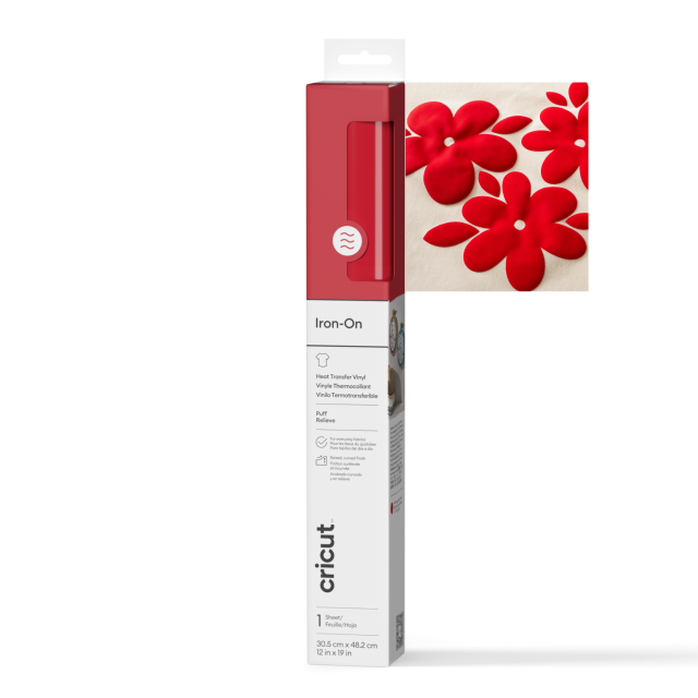 Cricut Puff Iron on 12 x 19 Inch Red