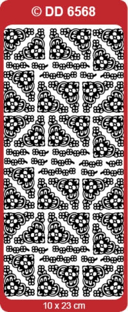 Reddy Stickerbogen 10 x 23 cm Ecken Daisy, silber