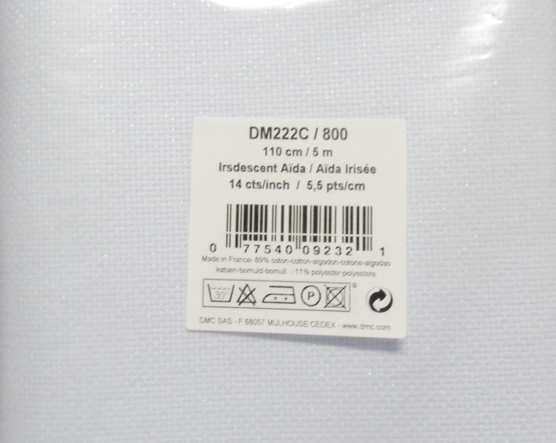 DMC Aida-Stoff irisierend pro Meter hellblau