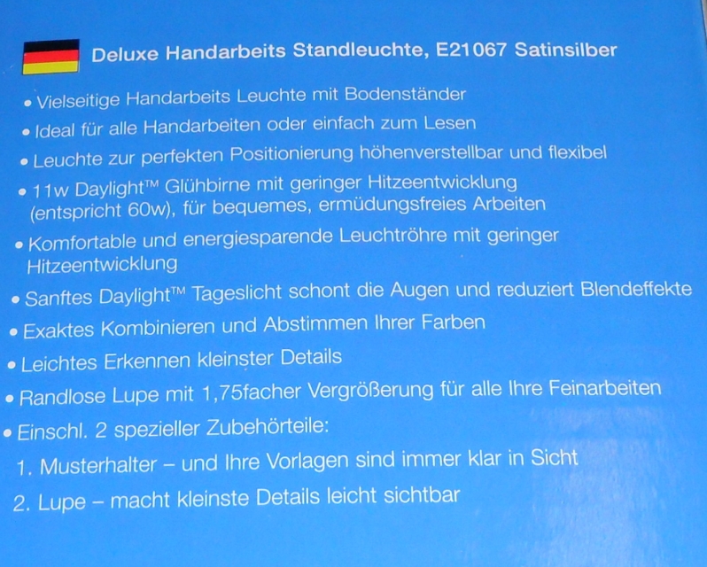 Daylight Deluxe Standleuchte E 21067 Satinsilber