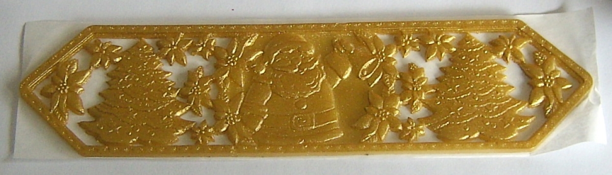 Wachs Dekor Borte ca. 5 x 20 cm Weihnachten