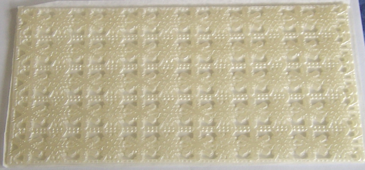 Wachs Platte mit Dekor Borten Kristalle