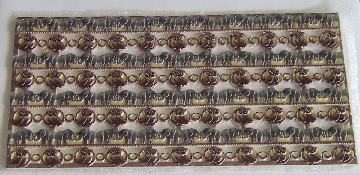 Wachs Platte mit Dekor Borten