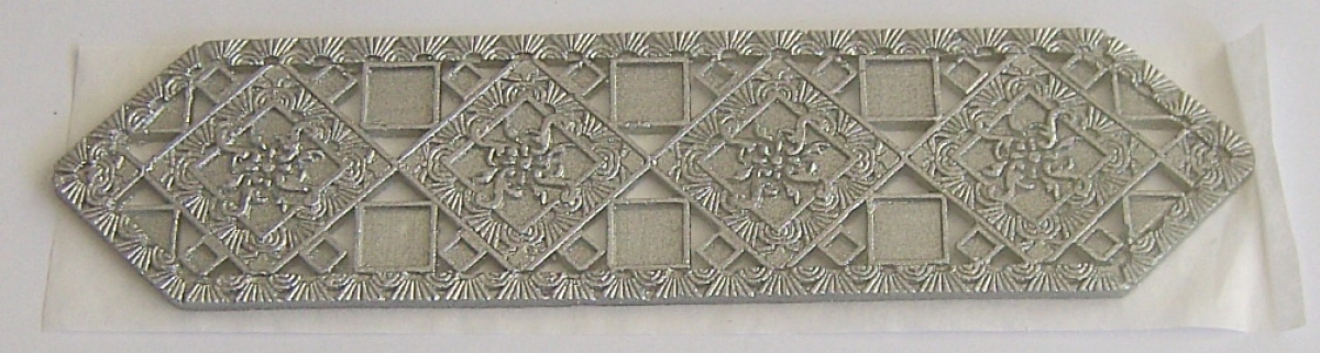 Wachs Dekor Borte ca. 5 x 20 cm silber