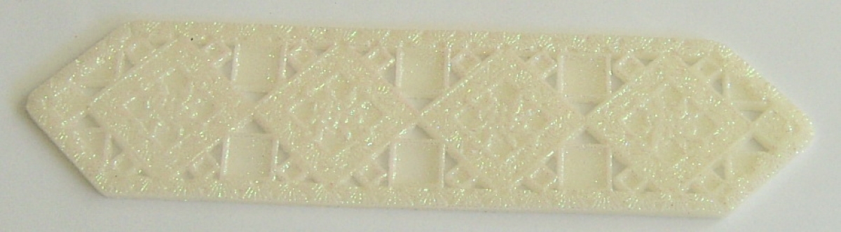 Wachs Dekor Borte ca. 5 x 20 cm glitter weiss