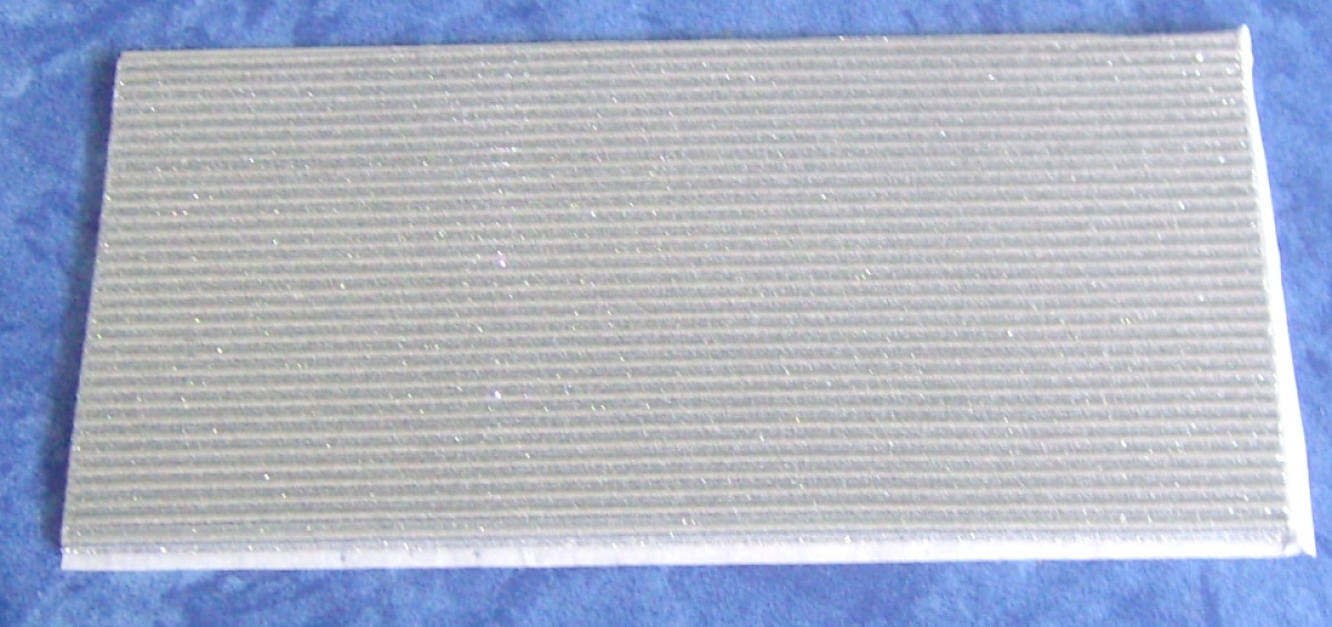 Wachs Platte mit Dekor Borten silber glitzernd