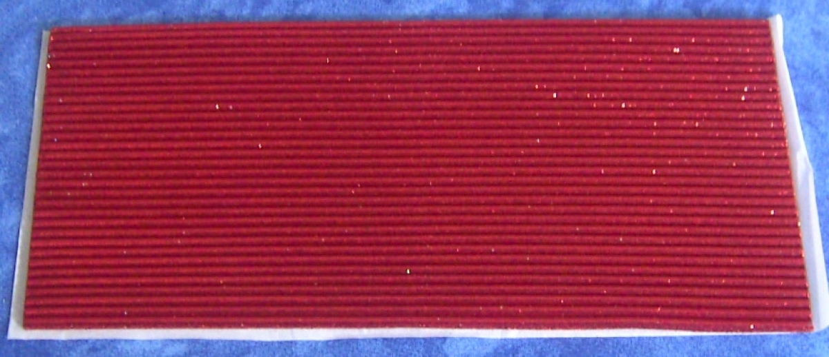 Wachs Platte mit Dekor Borten rot mit Glitzer