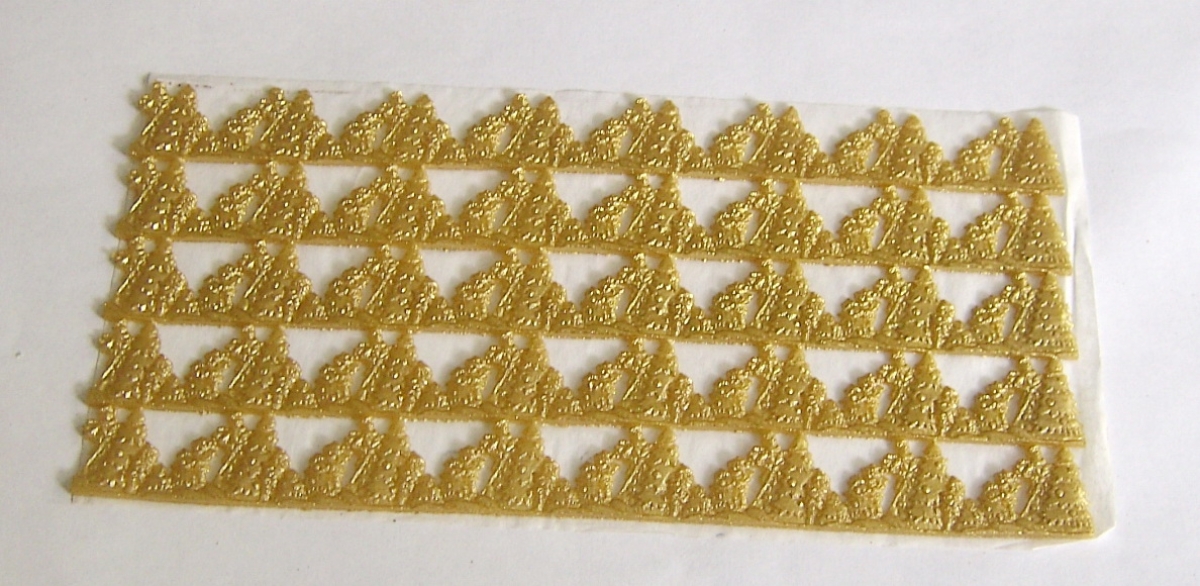 Wachs Platte mit Dekor Borten gold