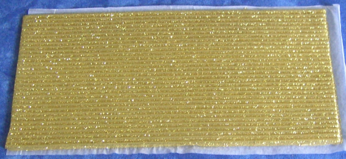 Wachs Platte mit Dekor Borten gold mit Glitzer