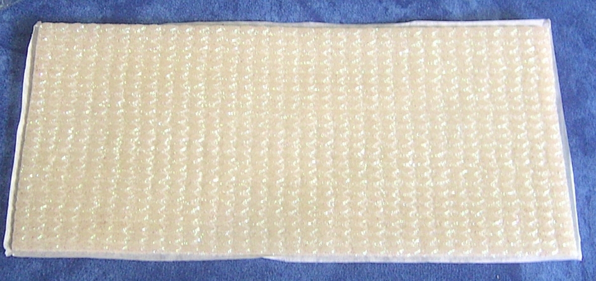 Wachs Platte mit Dekor Borten weiß mit Glitzer
