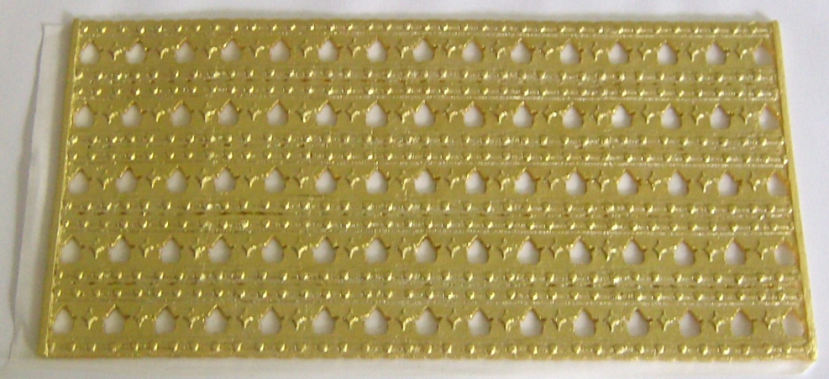Wachs Platte mit Dekor Borten gold