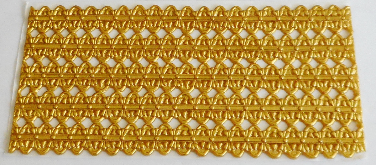 Wachs Platte mit Dekor Borten gold