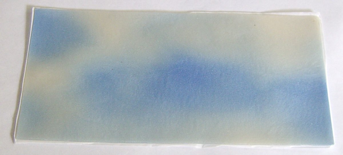 Wachs Dekor Platte weiss und blau
