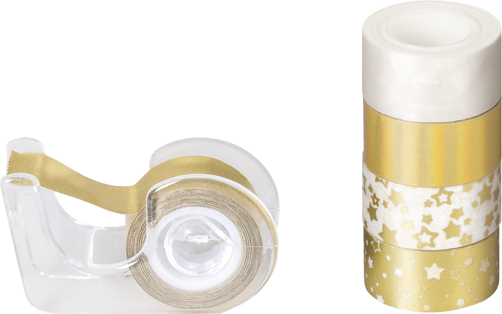 Deko Tape Mini Sterne jede Rolle 3 m x 12 mm goldfarben