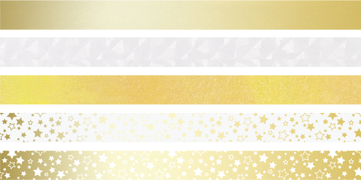 Deko Tape Mini Sterne jede Rolle 3 m x 12 mm goldfarben