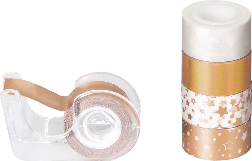 Deko Tape Mini Sterne jede Rolle 3 m x 12 mm rosegoldfarben